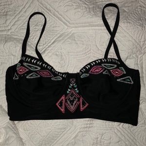 Black tribal bikini top
